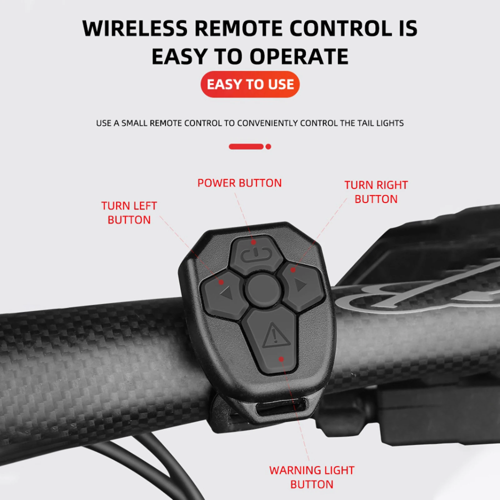 Bike Light USB Rechargeable with Remote Control Back Safety Warning Fits On Any Road Bikes
Bike Light USB Rechargeable with Remote Control Back Safety Warning Fits On Any Road Bikes