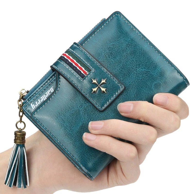 LESENUO New Women Pu Leather Wallets High Quality Short Card Holder Oil Wax Leather Tassel Fashion Purses Female
LESENUO New Women Pu Leather Wallets High Quality Short Card Holder Oil Wax Leather Tassel Fashion Purses Female