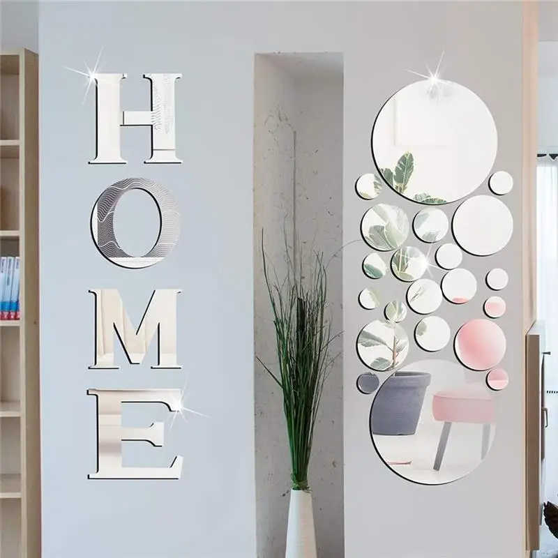 Home Sign Letters Mirror Acrylic Wall Stickers Solid Circle Removable Wall Stickers Sturdy Durable 3D Mirror Wall Decal
Home Sign Letters Mirror Acrylic Wall Stickers Solid Circle Removable Wall Stickers Sturdy Durable 3D Mirror Wall Decal