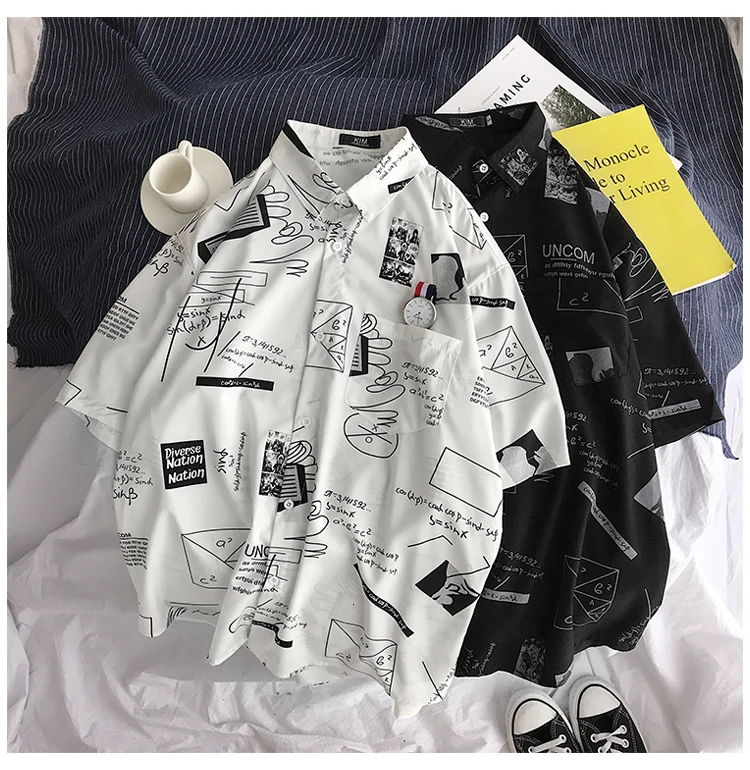 Summer Short-sleeved Shirt Men's Fashion Printed Casual Shirt Man Streetwear Wild Loose Hip-hop Shirts Men Hawaiian Shirt
Summer Short-sleeved Shirt Men's Fashion Printed Casual Shirt Man Streetwear Wild Loose Hip-hop Shirts Men Hawaiian Shirt