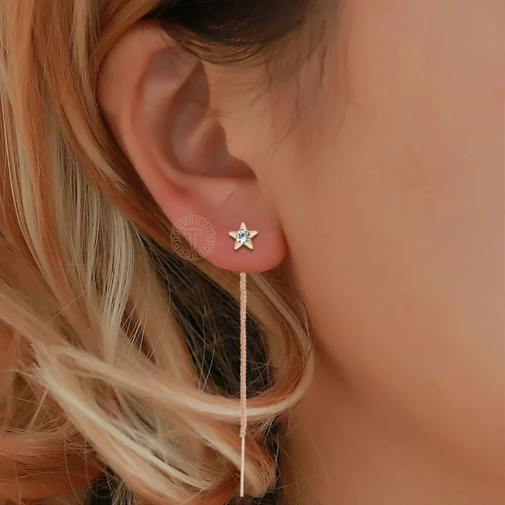 Long Chain Drop Earrings for Women Girls 585 Rose Gold Dolphin Star Cute Earrings Wedding Engagement Fashion Jewelry HGE344
Long Chain Drop Earrings for Women Girls 585 Rose Gold Dolphin Star Cute Earrings Wedding Engagement Fashion Jewelry HGE344