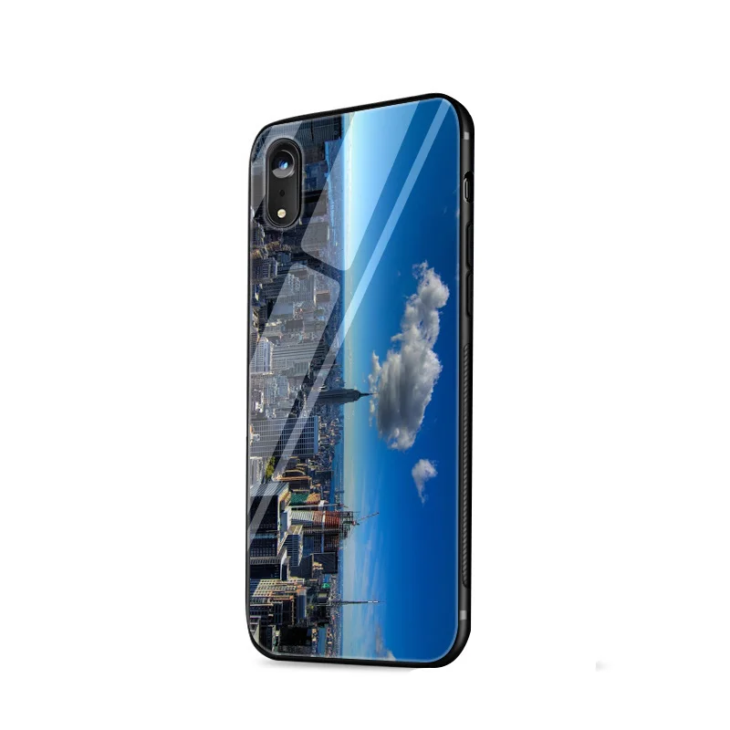 Desxz NYC NEW YORK City Landscape Glass Case Phone For iPhone 5 5s SE 6 6s 7 8 Plus XR X XS Max Cover Protection