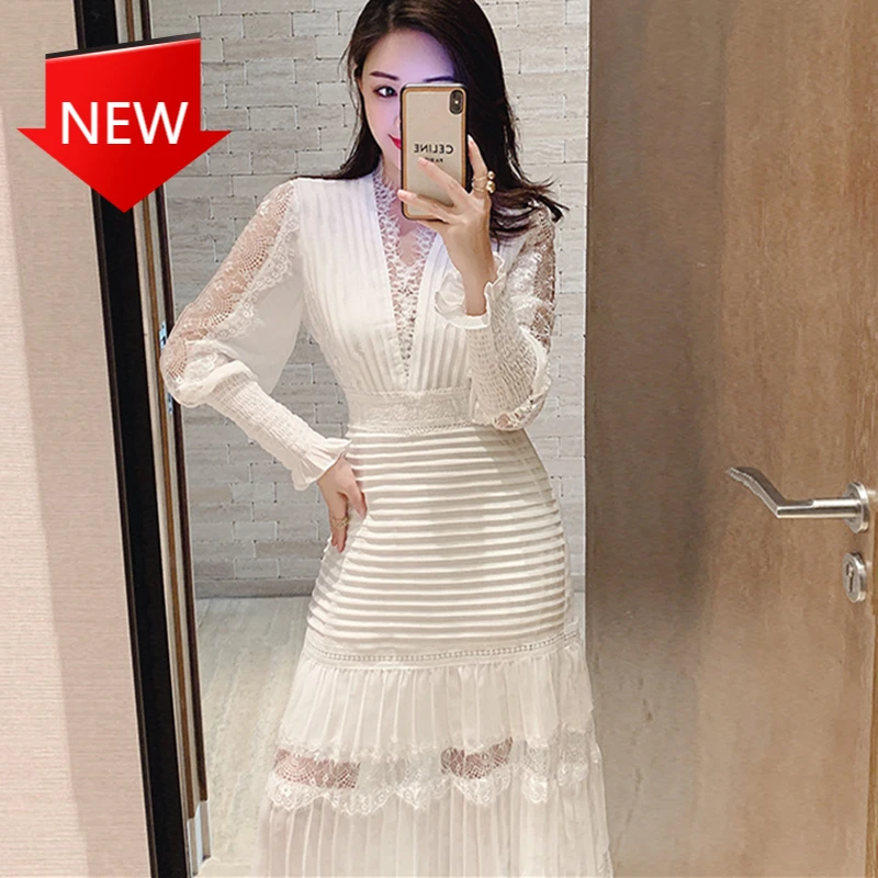 Женское кружевное платье с вышивкой, элегантное весеннее платье в стиле бохо, роскошное платье с длинными рукавами-фонариками и V-образным в...
Женское кружевное платье с вышивкой, элегантное весеннее платье в стиле бохо, роскошное платье с длинными рукавами-фонариками и V-образным в...