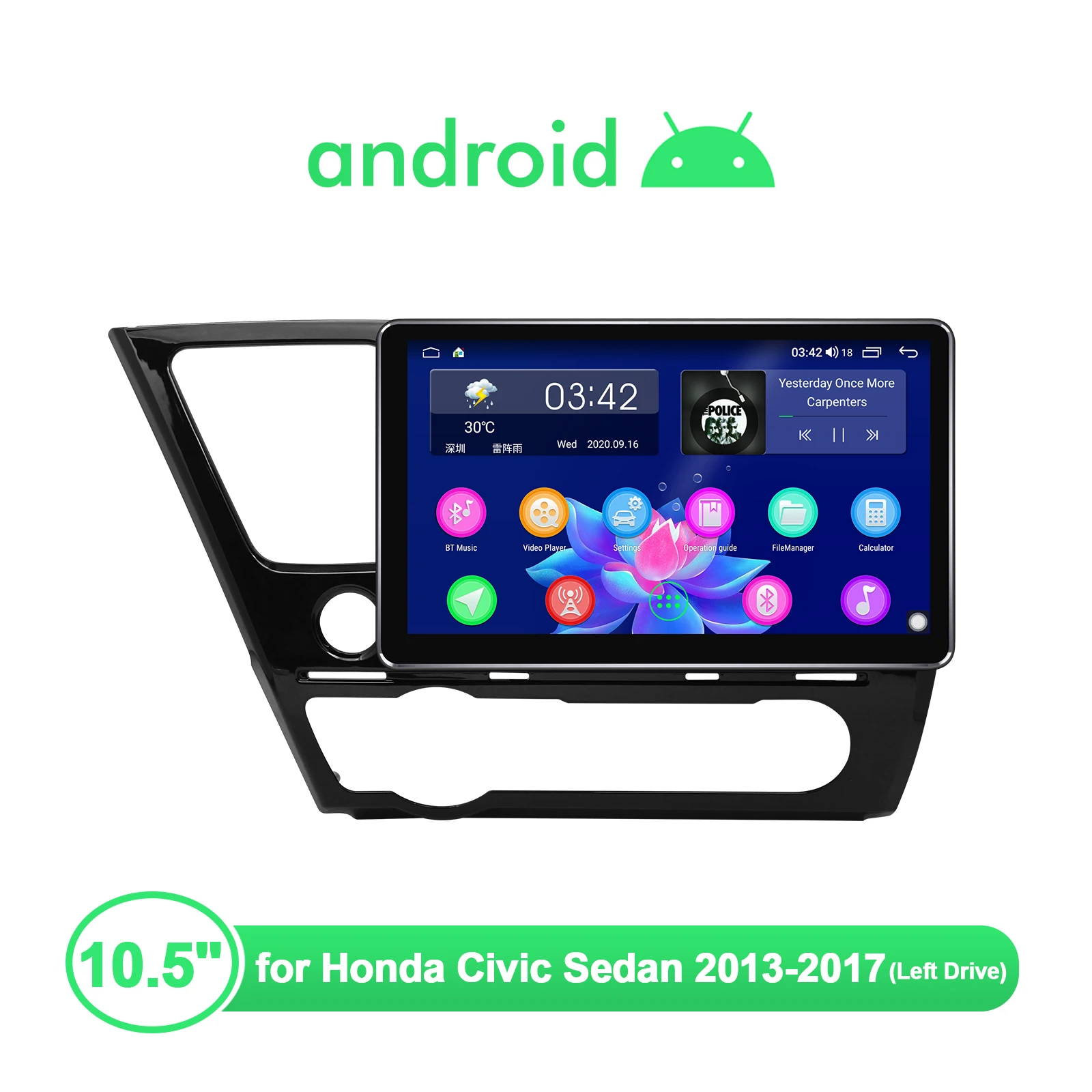10.5” Big Touch Screen Head Unit Car Radio Multimedia Player Android Auto Stereo Video Autoradio For Honda Civic Sedan 2013-2017
10.5” Big Touch Screen Head Unit Car Radio Multimedia Player Android Auto Stereo Video Autoradio For Honda Civic Sedan 2013-2017
