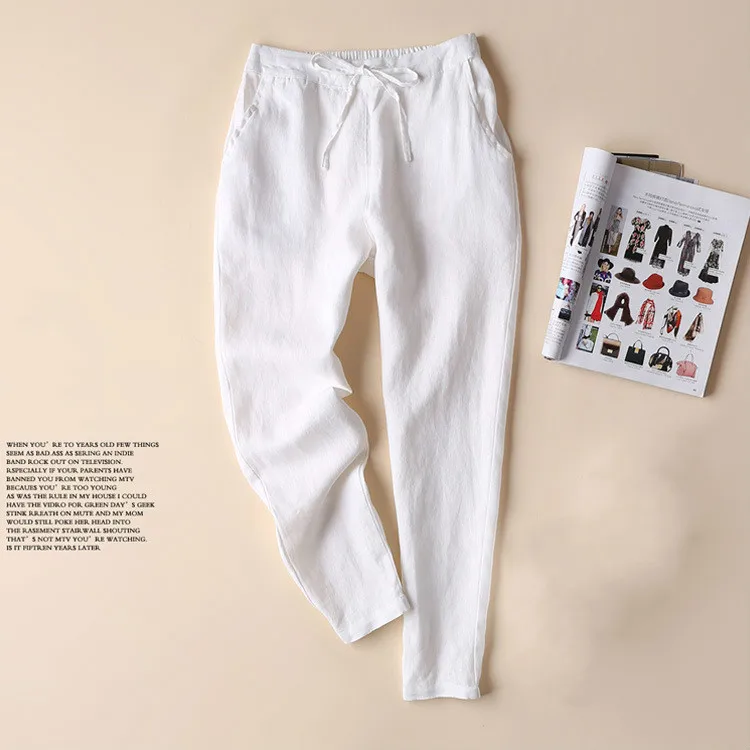 Summer Female Cotton Linen Pencil Pants Korean Plus Size Pants Girls Loose Slim White Trousers Women Casual Lace Up Capri 3xl
Summer Female Cotton Linen Pencil Pants Korean Plus Size Pants Girls Loose Slim White Trousers Women Casual Lace Up Capri 3xl