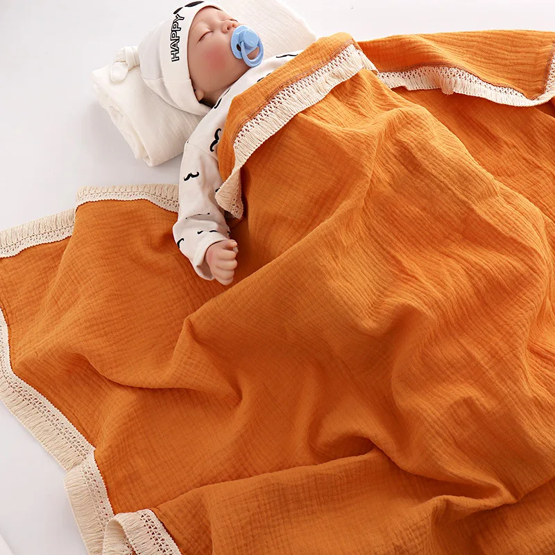 115x115cm Baby Blanket Newborn Swaddle Muslin Solid Tassel Swaddle Wrap Blanket Baby Receiving Blanket Sleeping Quilt
115x115cm Baby Blanket Newborn Swaddle Muslin Solid Tassel Swaddle Wrap Blanket Baby Receiving Blanket Sleeping Quilt