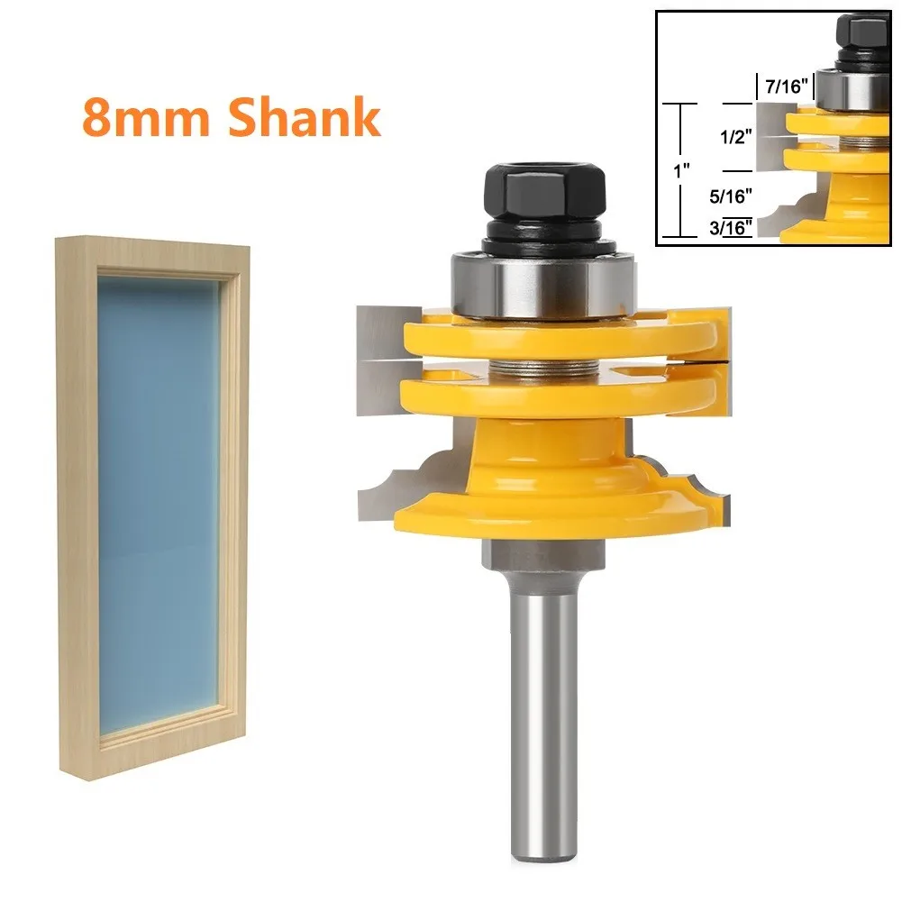 8mm Shank Glass Door Rail & Stile Reversible Router Bit Woodwork Milling Cutter Oint Assembly Router Bit Wood Cutting Tool
8mm Shank Glass Door Rail & Stile Reversible Router Bit Woodwork Milling Cutter Oint Assembly Router Bit Wood Cutting Tool