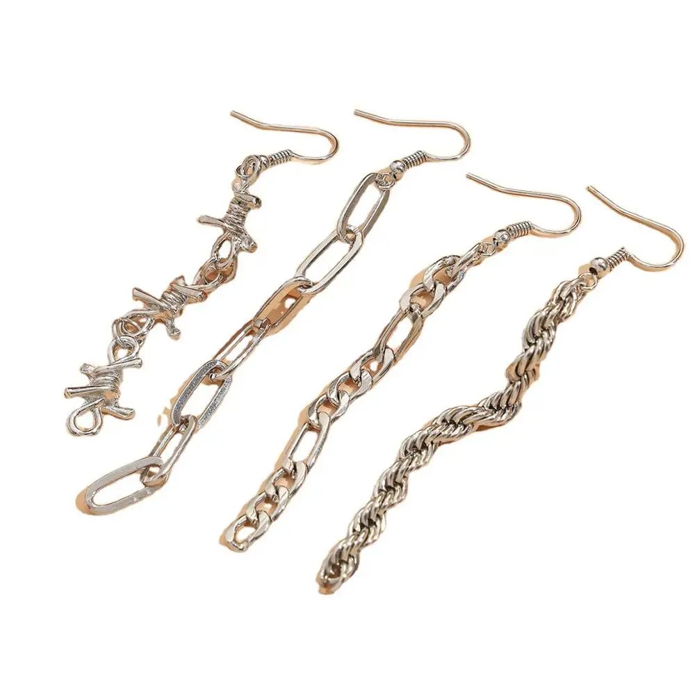 HI MAN 4pcs/set European Simple Thorns Chain Earrings Set For Women Punk Hip Hop Super Cool Master Jewelry Friendship Gift
HI MAN 4pcs/set European Simple Thorns Chain Earrings Set For Women Punk Hip Hop Super Cool Master Jewelry Friendship Gift