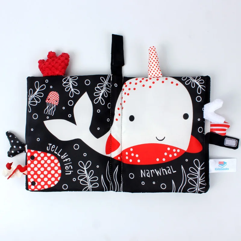 Baby Cartoon 3D Tail Black and White Red Animal Washable Cloth Book Infant Early Learning Cognition Toys with Sound Paper 0-24
Baby Cartoon 3D Tail Black and White Red Animal Washable Cloth Book Infant Early Learning Cognition Toys with Sound Paper 0-24