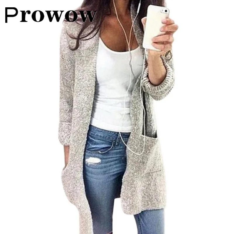 Prowow Autumn Winter Women Casual Loose Sweater Pockets Coat ladies Long Sleeve Solid plus Size Open Knit wool Overcoat S-3XL
Prowow Autumn Winter Women Casual Loose Sweater Pockets Coat ladies Long Sleeve Solid plus Size Open Knit wool Overcoat S-3XL