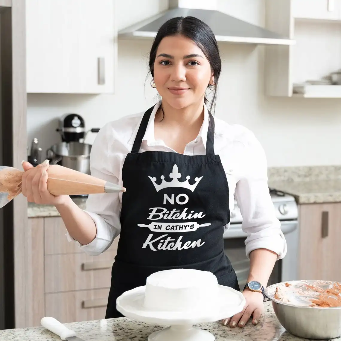Customize Funny Apron for Women, No Bitchin In My Kitchen Gag Apron Joke Gift for Cooking Chef Girls, Mother's Day Gift for Her
Customize Funny Apron for Women, No Bitchin In My Kitchen Gag Apron Joke Gift for Cooking Chef Girls, Mother's Day Gift for Her