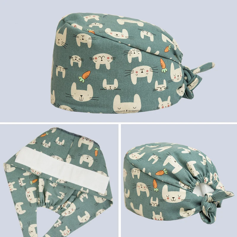 Green Rabbit Scrub Cap Nurse Work Hat Chemo Tieback Ground Skull 100% Cotton Workwear Inner Forehead Head Chef Caps M21
Green Rabbit Scrub Cap Nurse Work Hat Chemo Tieback Ground Skull 100% Cotton Workwear Inner Forehead Head Chef Caps M21
