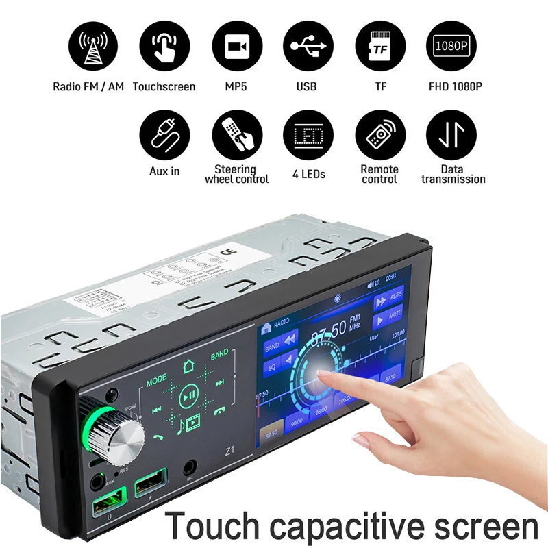 Wireless 4.1inch Car Radio Microphone Subwoofer Output LCD Touch Screen HD MP5 Player Steering Wheel Control
Wireless 4.1inch Car Radio Microphone Subwoofer Output LCD Touch Screen HD MP5 Player Steering Wheel Control