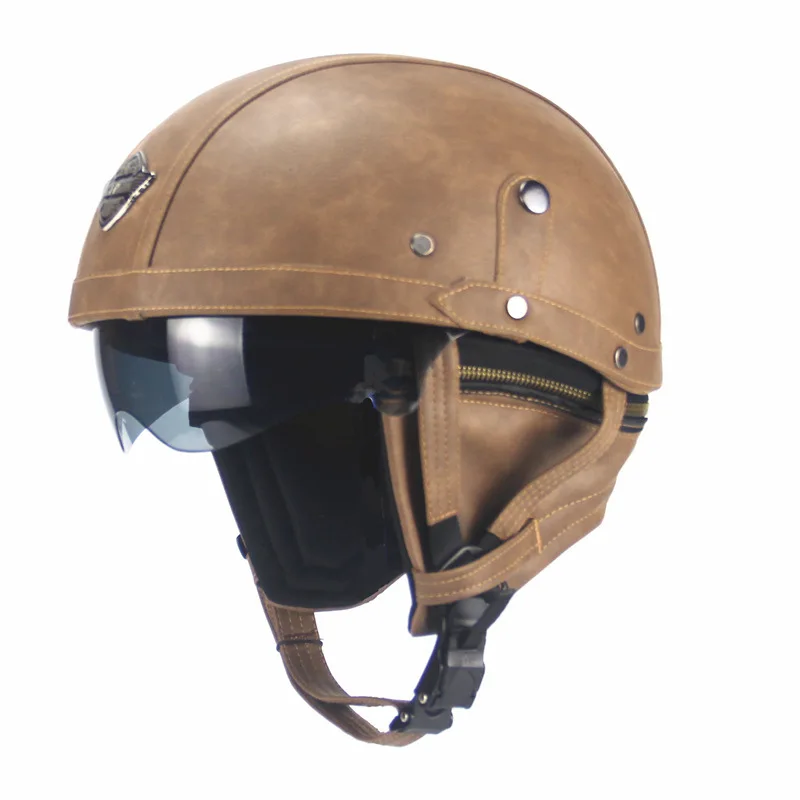 Retro personality forHarley helmet pedal locomotive cruise leather Retro helmet Prince King battery car open face helmetl DOT
Retro personality forHarley helmet pedal locomotive cruise leather Retro helmet Prince King battery car open face helmetl DOT