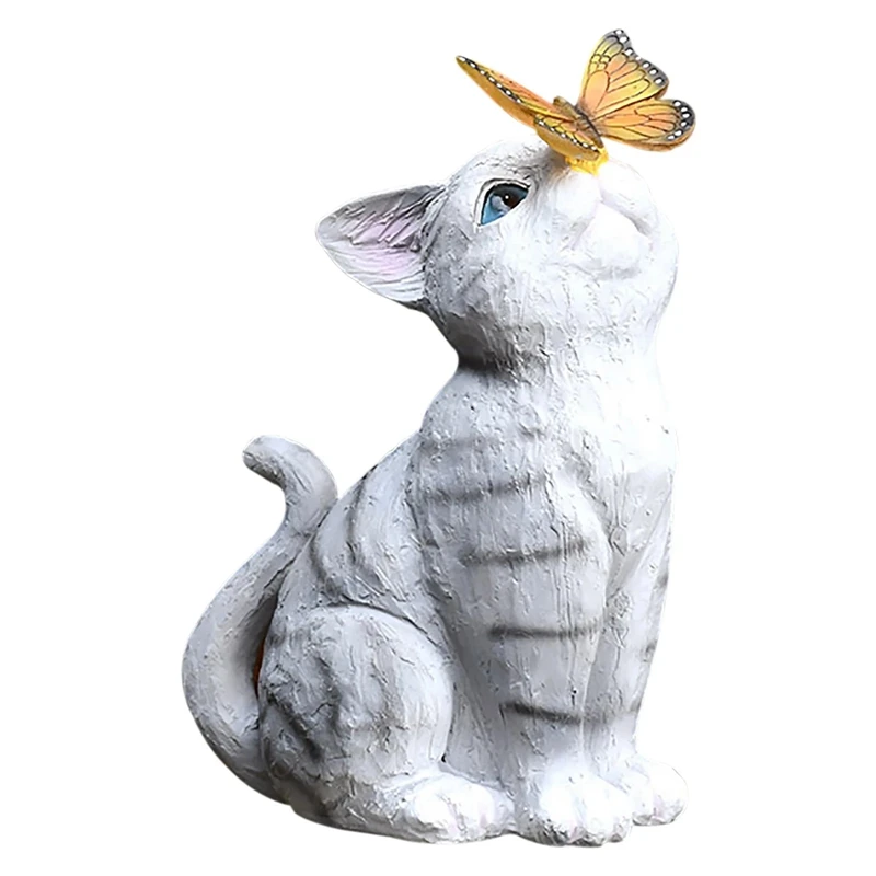 Персонализированная садовая статуя для балкона, милая кошка, украшение для мебели на солнечной батарее, светодиодная лампа-бабочка, домашн... 
Персонализированная садовая статуя для балкона, милая кошка, украшение для мебели на солнечной батарее, светодиодная лампа-бабочка, домашн...