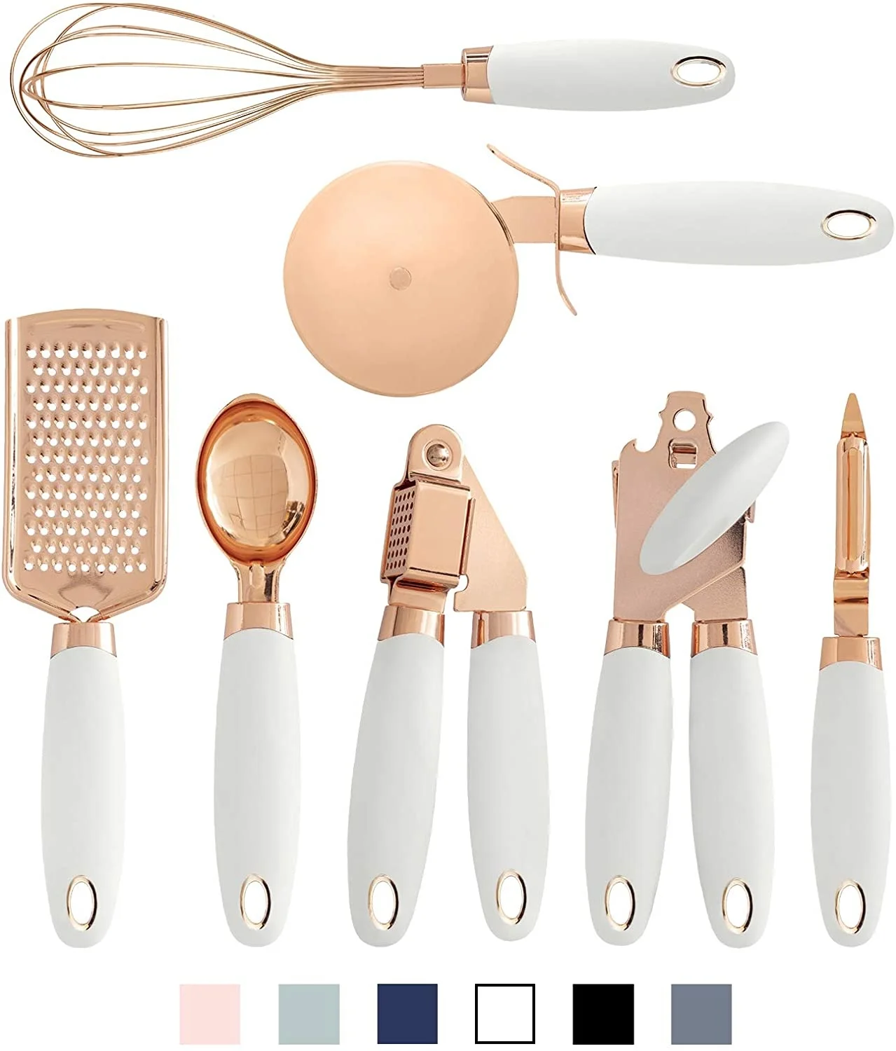 7 Pc Kitchen Set Copper Coated Stainless Steel Utensils Kitchen Gadget Ice Scream Scoop Peeler Garlic Press Cheese Grater Whisk
7 Pc Kitchen Set Copper Coated Stainless Steel Utensils Kitchen Gadget Ice Scream Scoop Peeler Garlic Press Cheese Grater Whisk