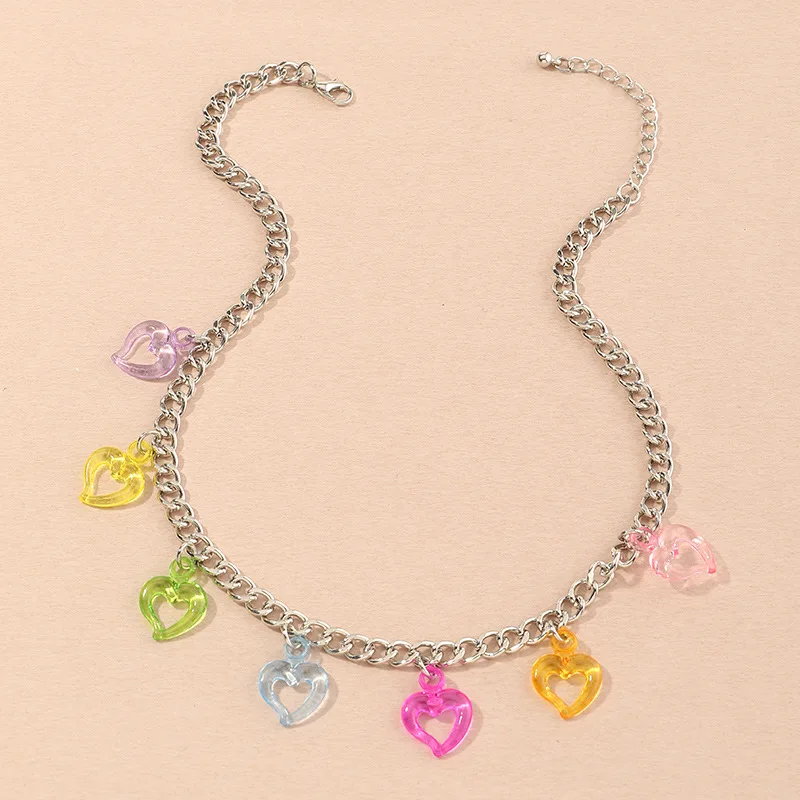 New Handmade Cute Colorful Heart Charms Pendant Necklaces Candy Color Pendant Clavicle Chain Necklace Jewelry For Women Gift
New Handmade Cute Colorful Heart Charms Pendant Necklaces Candy Color Pendant Clavicle Chain Necklace Jewelry For Women Gift