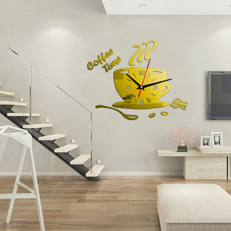3D Clock Mirror Wall Stickers DIY Coffee Time Clock Acrylic Wall Clock for Kitchen Window Home Decor Cup Shaped Wall Stickers
3D Clock Mirror Wall Stickers DIY Coffee Time Clock Acrylic Wall Clock for Kitchen Window Home Decor Cup Shaped Wall Stickers