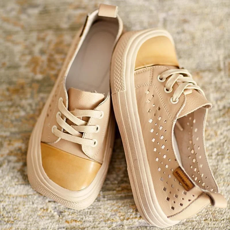 Tooling Style Women Casual Shoes Soft Summer Sneakers for Women Luxury Brand Leather Vulcanize Shoes Lace-up Retro Walking Shoes
Tooling Style Women Casual Shoes Soft Summer Sneakers for Women Luxury Brand Leather Vulcanize Shoes Lace-up Retro Walking Shoes