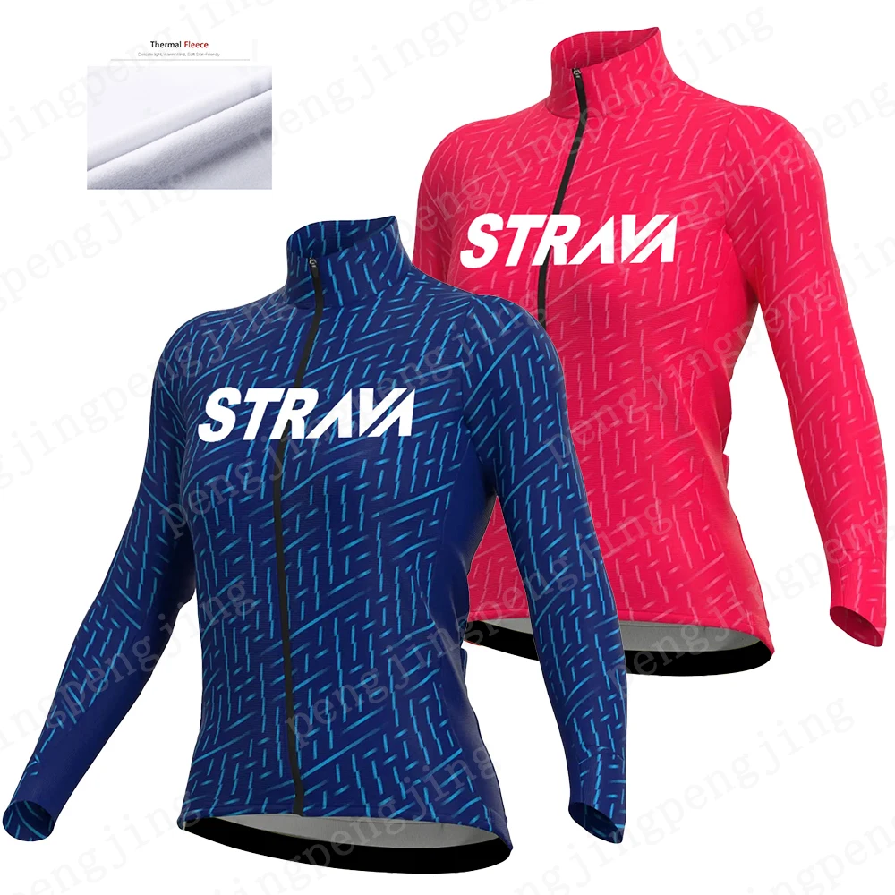 Strava Winter Women's Cycling Jersey Thermal Fleece Bicycle Comfortable Warm Long Sleeve Racing Bike Female Tops Sportswear 
Strava Winter Women's Cycling Jersey Thermal Fleece Bicycle Comfortable Warm Long Sleeve Racing Bike Female Tops Sportswear