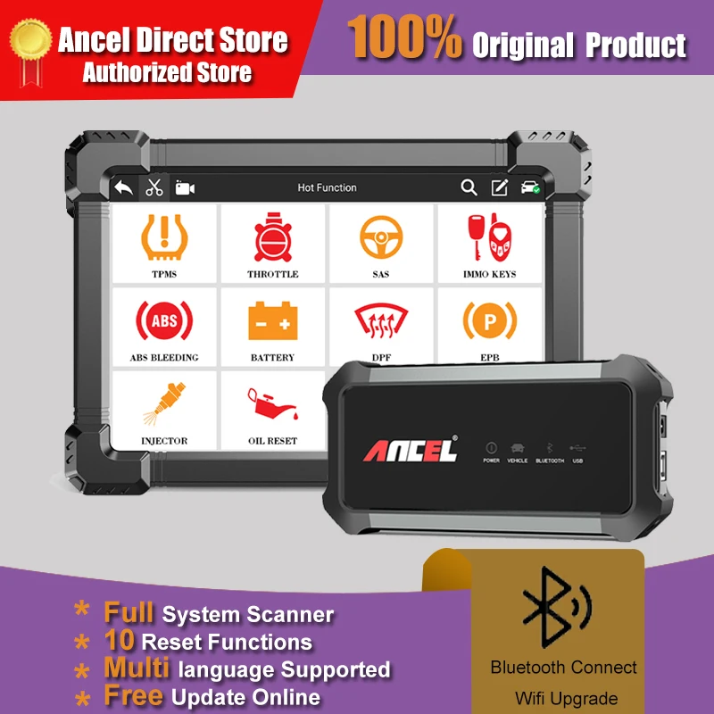 ANCEL X7 Профессиональный OBD2 сканер TPMS DPF ABS Сброс масла полная система Bluetooth