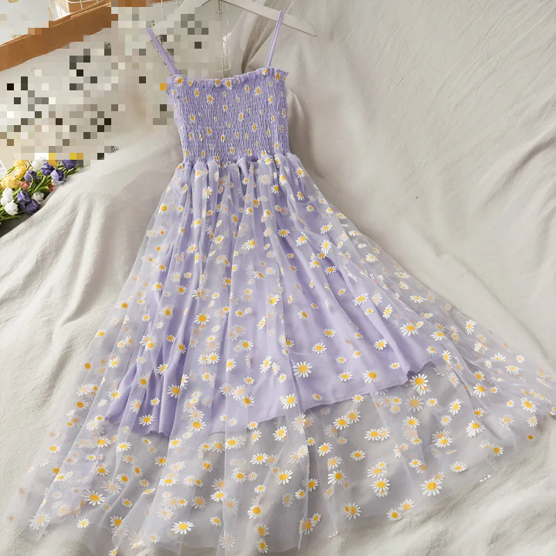 Mesh Yarn Spaghetti Strap Dress Women 2021 New Summer French Style Pleated Slim Wasit Retro Sweet Dresses
Mesh Yarn Spaghetti Strap Dress Women 2021 New Summer French Style Pleated Slim Wasit Retro Sweet Dresses