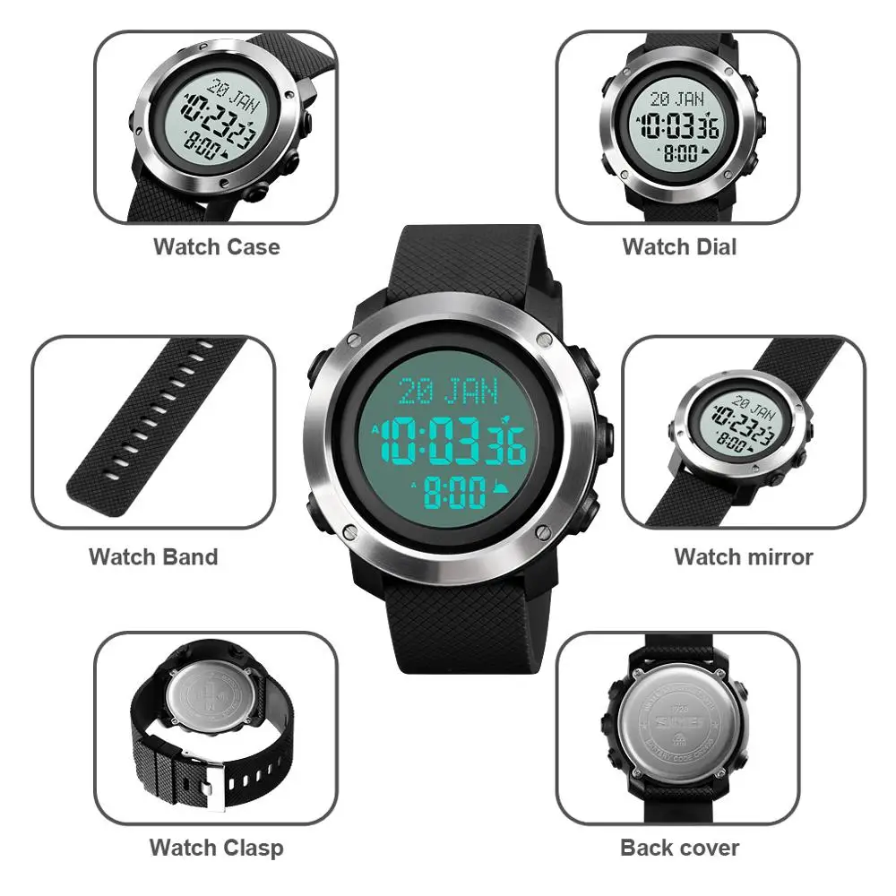 SKMEI Relogio Masculino Creative Muslim Azan Prayer Clock 5Bar Waterproof Stopwatch Men Wristwatch For Islamic male Ramadan Gift 
SKMEI Relogio Masculino Creative Muslim Azan Prayer Clock 5Bar Waterproof Stopwatch Men Wristwatch For Islamic male Ramadan Gift
