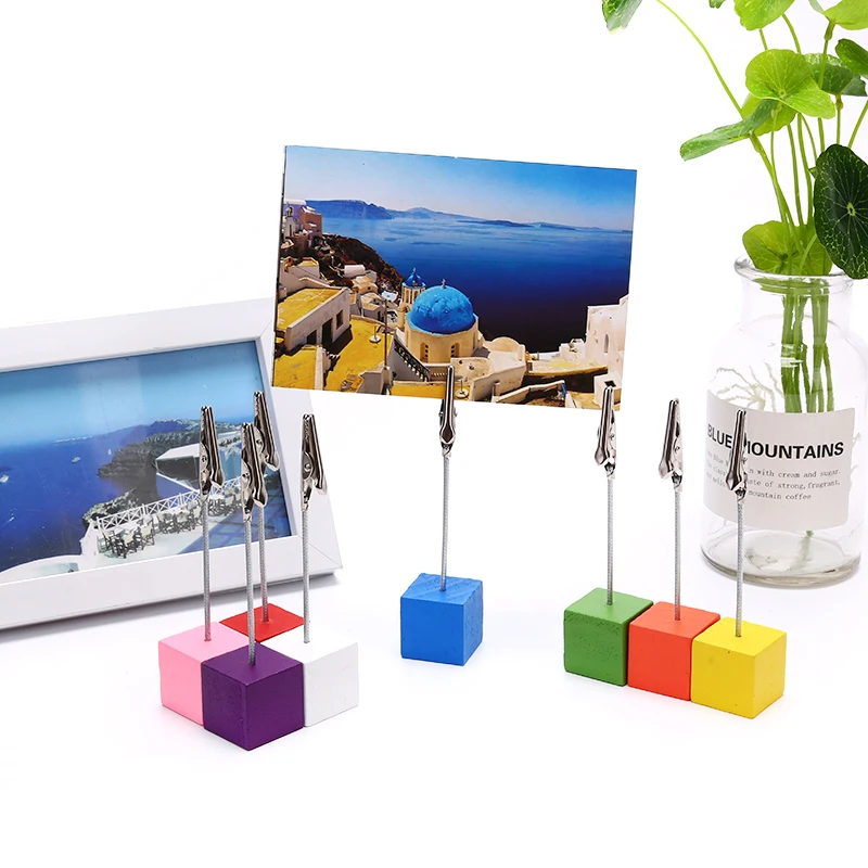 2pcs Colorful Wooden Cube Memo Clip Holder Iron Photo Clamps Stand Desktop Ornaments Office Desk Organizer
2pcs Colorful Wooden Cube Memo Clip Holder Iron Photo Clamps Stand Desktop Ornaments Office Desk Organizer