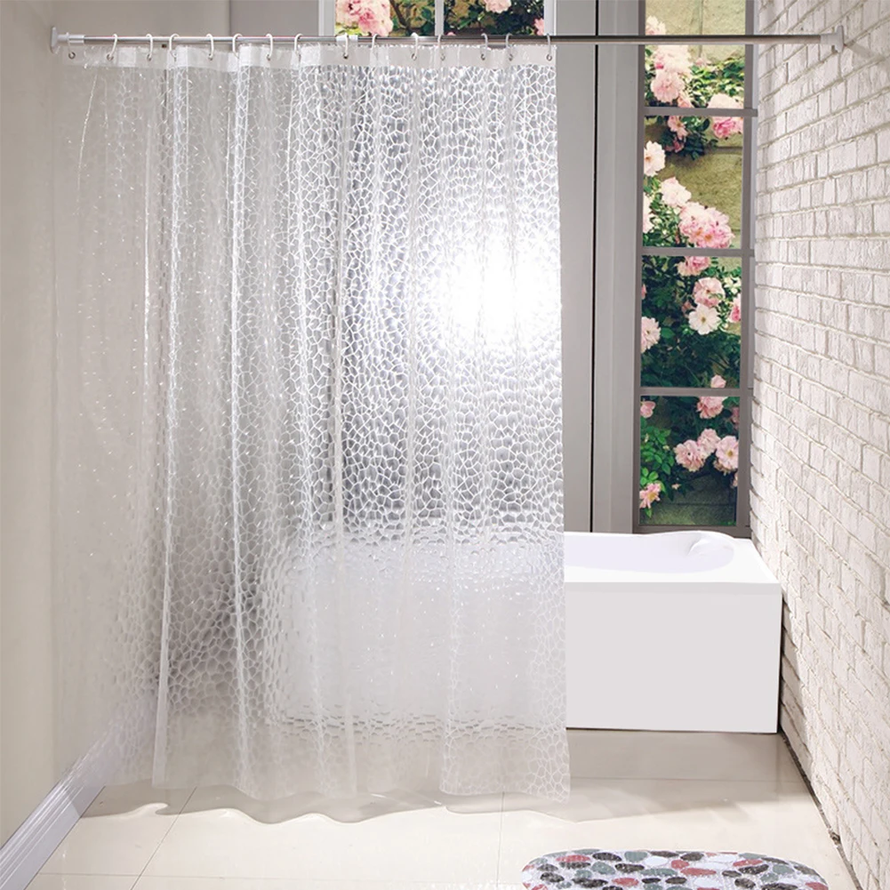 3D EVA Clear Shower Curtain Liner, Water Repellent Shower Curtain For Bathroom Shower Stall, Water Cube,1.8mx1.8m 12pc Hooks
3D EVA Clear Shower Curtain Liner, Water Repellent Shower Curtain For Bathroom Shower Stall, Water Cube,1.8mx1.8m 12pc Hooks