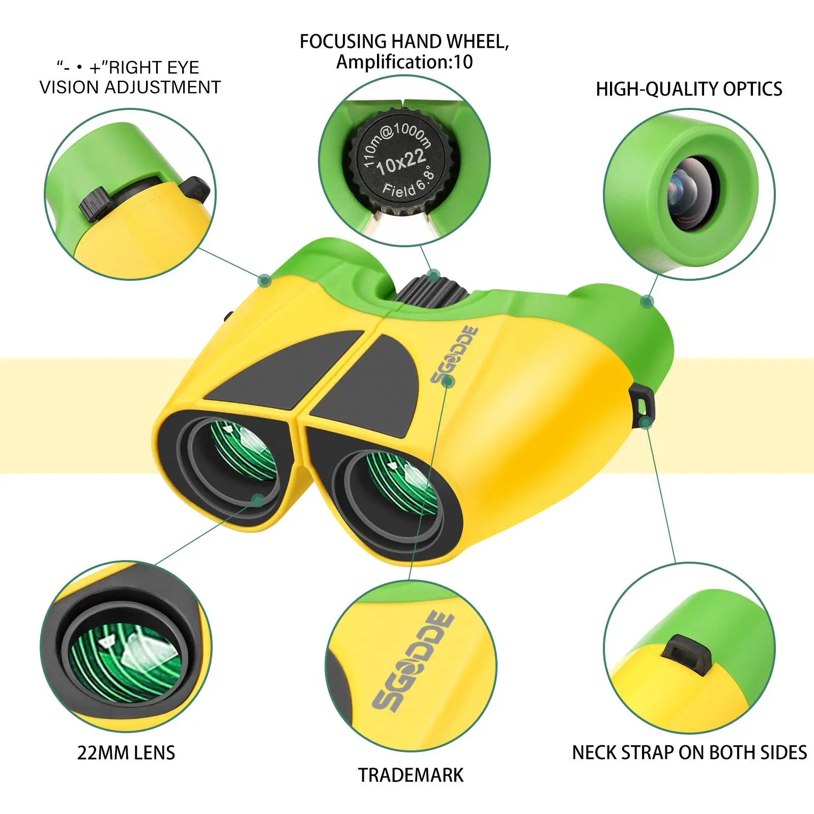 SGODDE 10X22 Kids HD Binoculars Bird Watching Educational Learning Portable Telescope Camping Travel Outdoor Tool for Children
SGODDE 10X22 Kids HD Binoculars Bird Watching Educational Learning Portable Telescope Camping Travel Outdoor Tool for Children