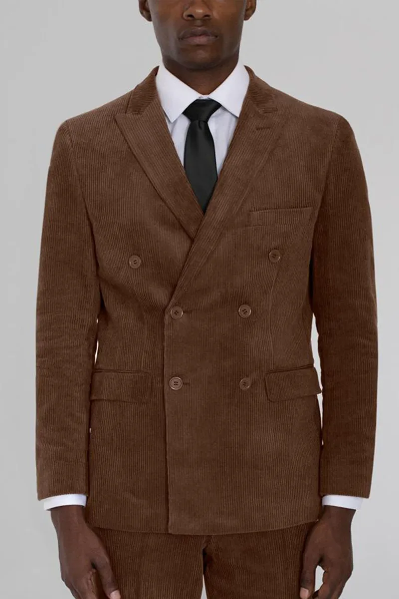 Autumn Brown Men Blazer 2 Piece Groom Tuxedos For Wedding Formal Prom Suit (Jacket+Pants) Chic Streetwear Double Breasted
Autumn Brown Men Blazer 2 Piece Groom Tuxedos For Wedding Formal Prom Suit (Jacket+Pants) Chic Streetwear Double Breasted