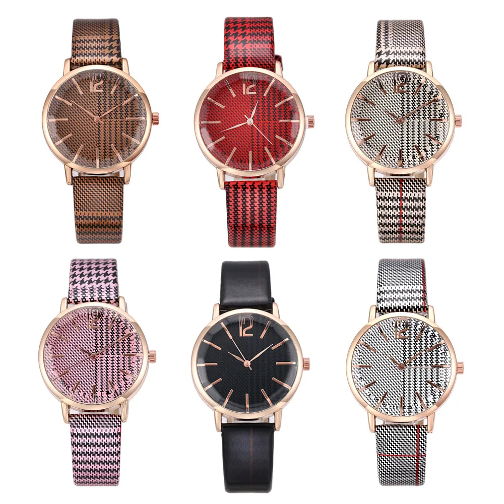 Lattice Pattern Quartz Watch Alloy Dial Leather Strap Glass Surface Watch for Women 2021 New Fashion Wristwatch Montre Femme
Lattice Pattern Quartz Watch Alloy Dial Leather Strap Glass Surface Watch for Women 2021 New Fashion Wristwatch Montre Femme