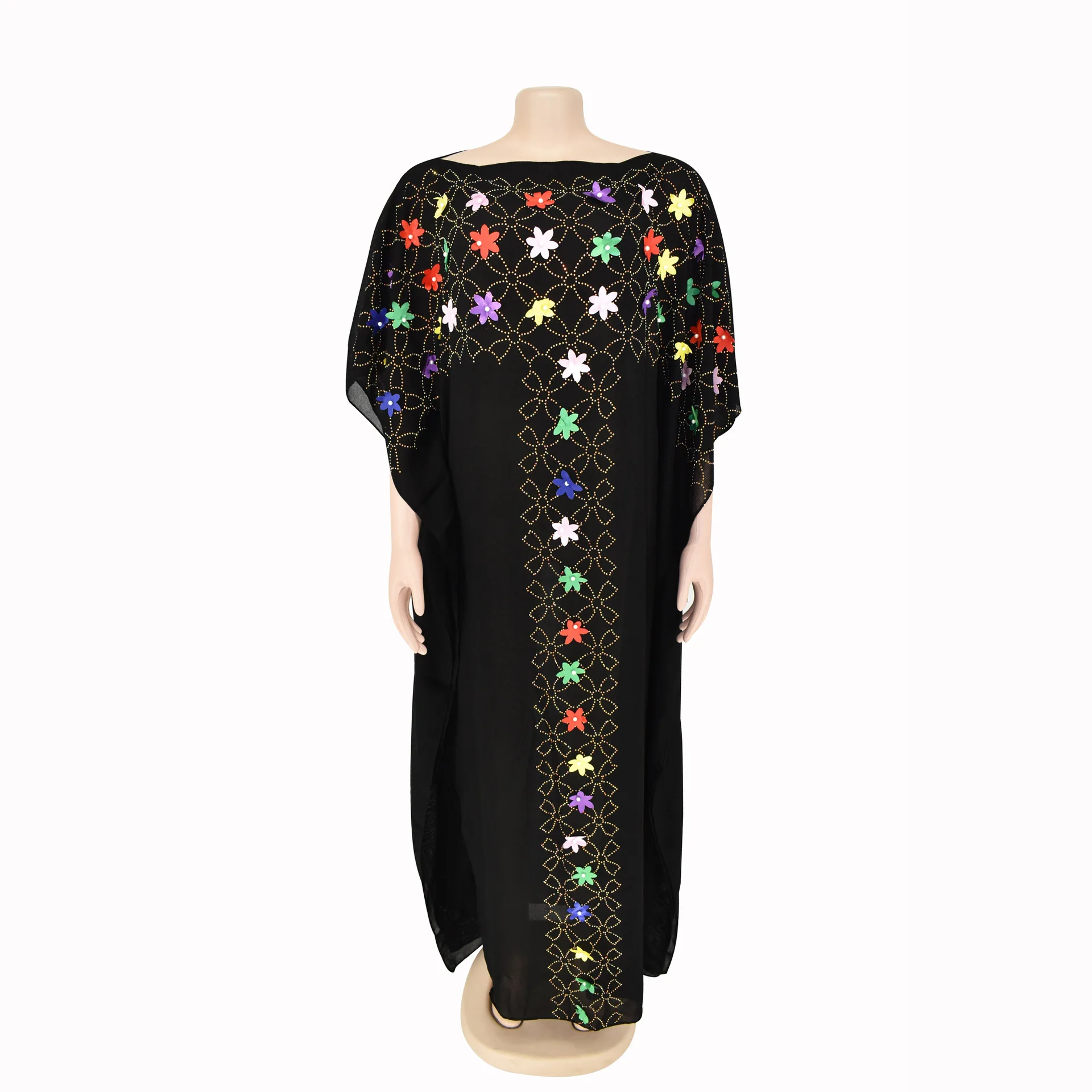 Summer Women Dress 's Popular Applique Beaded Large Size Black Casual off-Neck Dress Loose
Summer Women Dress 's Popular Applique Beaded Large Size Black Casual off-Neck Dress Loose