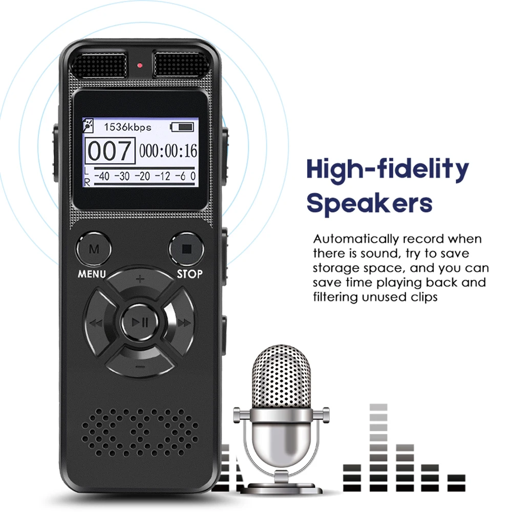 HD Digital Audio Voice Recorder 8GB 16GB Professional Portable Recorder MP3 For Business Support Up to 64G TF Card VR520
HD Digital Audio Voice Recorder 8GB 16GB Professional Portable Recorder MP3 For Business Support Up to 64G TF Card VR520
