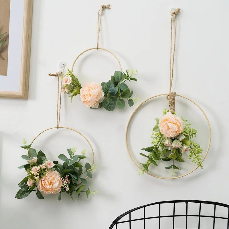 Artificial Hanging Flowers for Wall Decoration Fake Rose Daisy Camellia with Wooden Bamboo Ring for Wedding House Decor
Artificial Hanging Flowers for Wall Decoration Fake Rose Daisy Camellia with Wooden Bamboo Ring for Wedding House Decor
