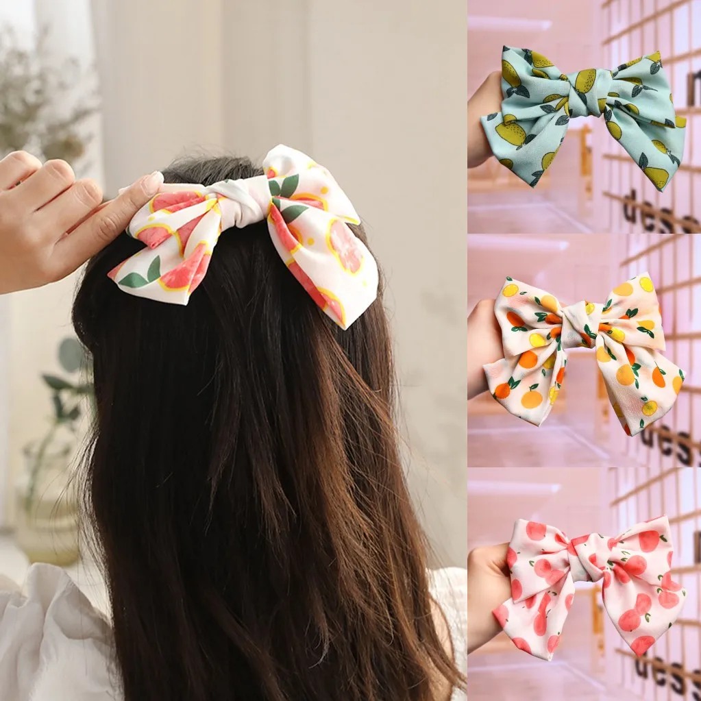 Fruit Printed Big Bow Hairpin for Girl Colorful Cute Spring Summer Clip Top Clip Hair Ornament Gift woman Hair Style Accessory
Fruit Printed Big Bow Hairpin for Girl Colorful Cute Spring Summer Clip Top Clip Hair Ornament Gift woman Hair Style Accessory