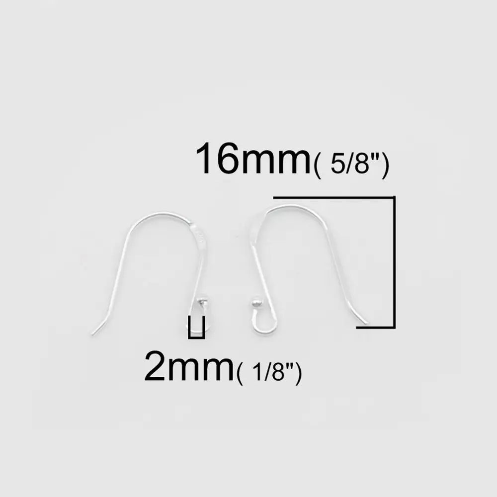 Doreen коробка 925 пробы серебряные серьги фурнитура n shape серебро 16x13 мм пост/провод