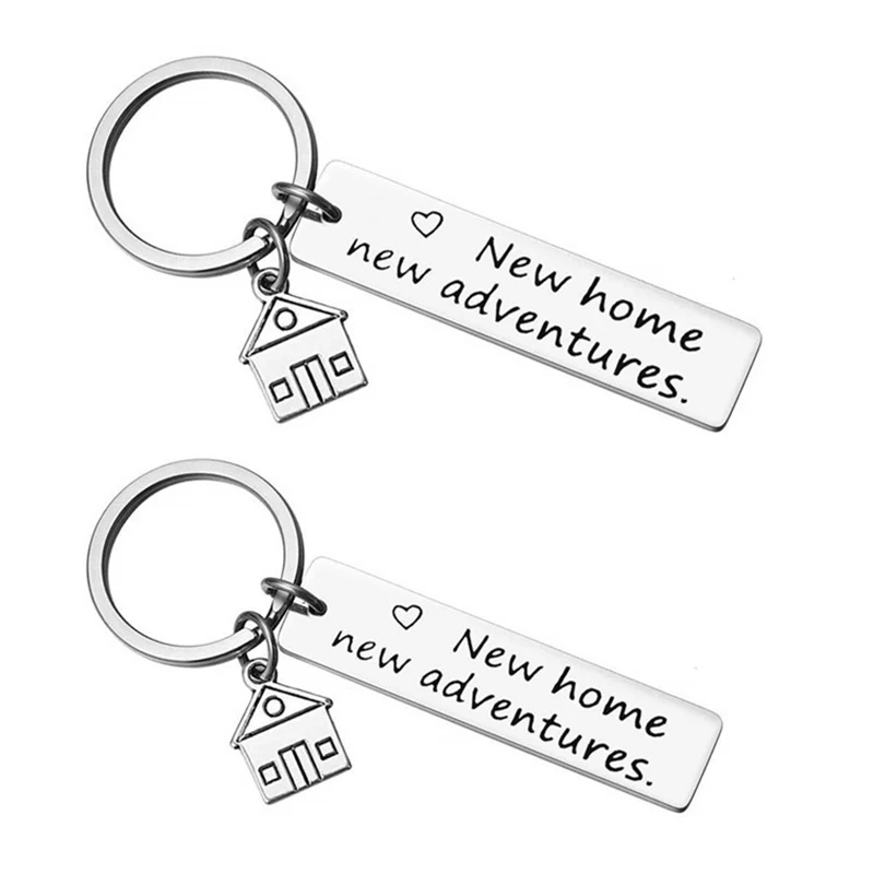 New Home New Adventures Keychains Creative House Charms Stainless Steel Key Chains Keyring Housewarming Gifts
New Home New Adventures Keychains Creative House Charms Stainless Steel Key Chains Keyring Housewarming Gifts
