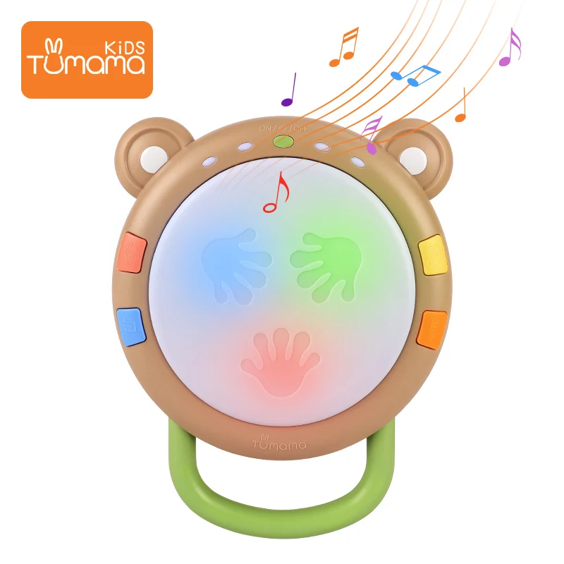 TUMAMA детская музыкальная электронная игрушка с подсветкой и звуками барабан для