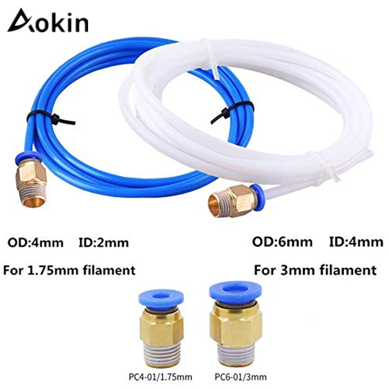 1 м трубчатые соединители для труб из ПТФЭ запчасти 3D принтеров J-Head Hotend V5 V6 75 мм 3 0