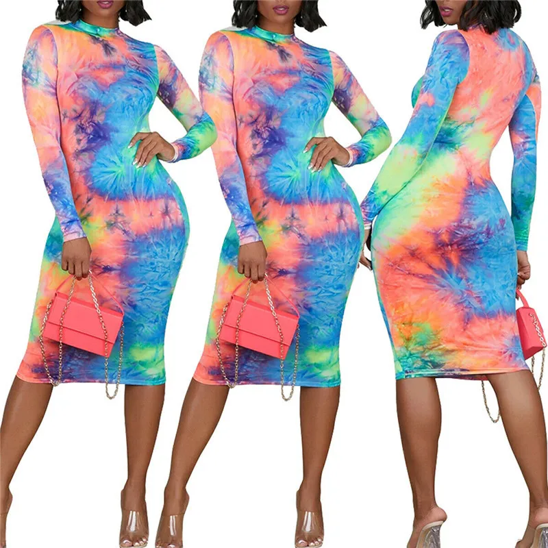 2019 Fashion Autumn women midi dress bodycon sexy elegant tie dye long sleeve dress festival party dress streetwear clothes
2019 Fashion Autumn women midi dress bodycon sexy elegant tie dye long sleeve dress festival party dress streetwear clothes