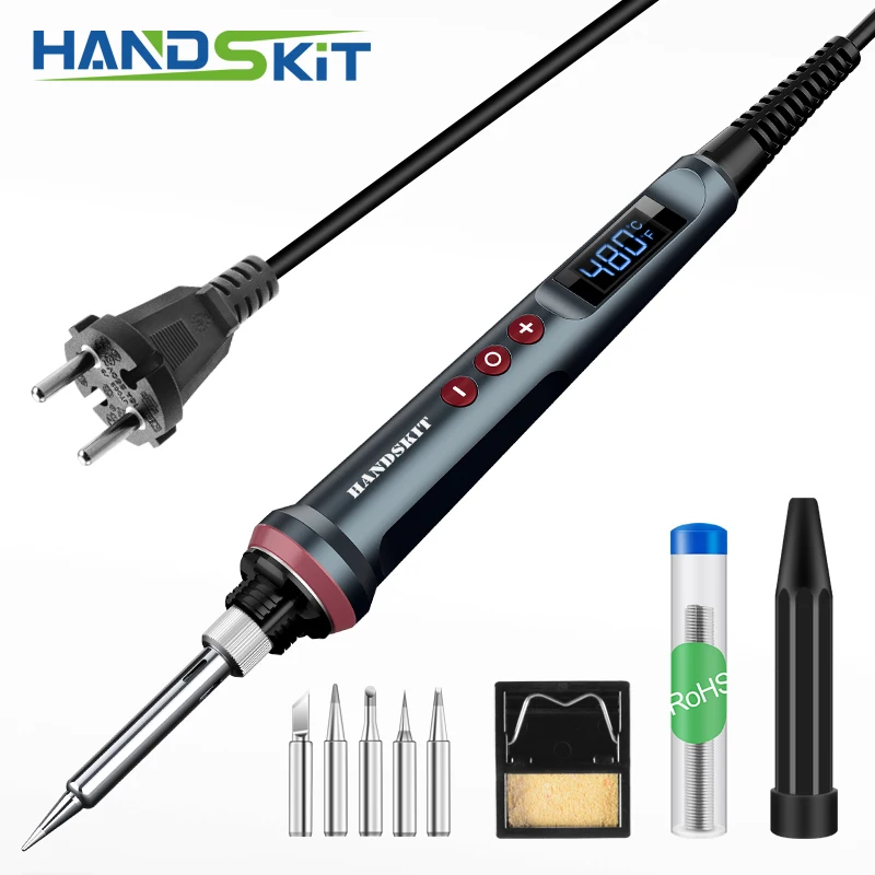 Электрический паяльник Handskit 110 В 220 в 90 Вт регулируемая температура с 5