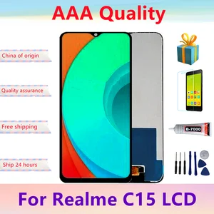 Original 6.5 For Realme C15 RMX2180 LCD Display Touch Screen Assembly
With Frame