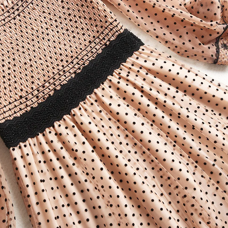 2021 Spring Fashion Long Sleeve Square Collar Dot Mesh Dress Runway Elegant Woman Sexy Robe Femme Midi Cocktail Party Vestidos
2021 Spring Fashion Long Sleeve Square Collar Dot Mesh Dress Runway Elegant Woman Sexy Robe Femme Midi Cocktail Party Vestidos