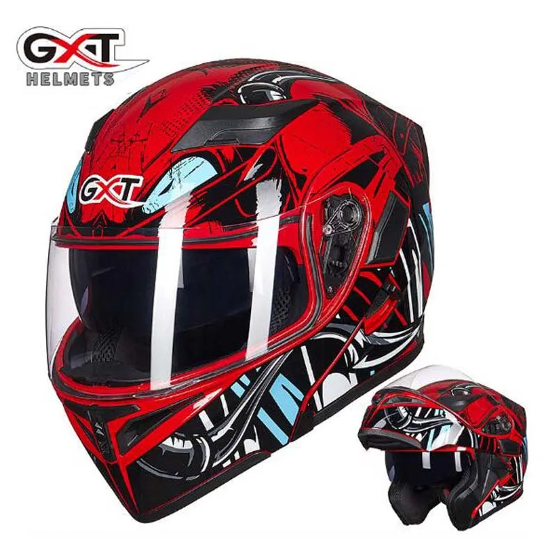 New GXT Dual lens Flip up Motorcycle Helmet full-cover flip up Motorbike helmets Motocross Accessories Anti-fog lens seasons
New GXT Dual lens Flip up Motorcycle Helmet full-cover flip up Motorbike helmets Motocross Accessories Anti-fog lens seasons