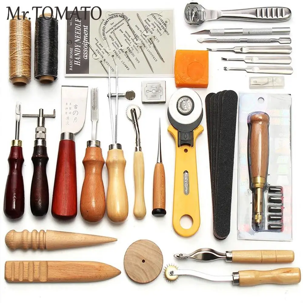 Leather Craft Tools Kit device sewing work leather craft knife handmade diy tools Stitching Punch Carving Work Saddle 37Pcs
Leather Craft Tools Kit device sewing work leather craft knife handmade diy tools Stitching Punch Carving Work Saddle 37Pcs