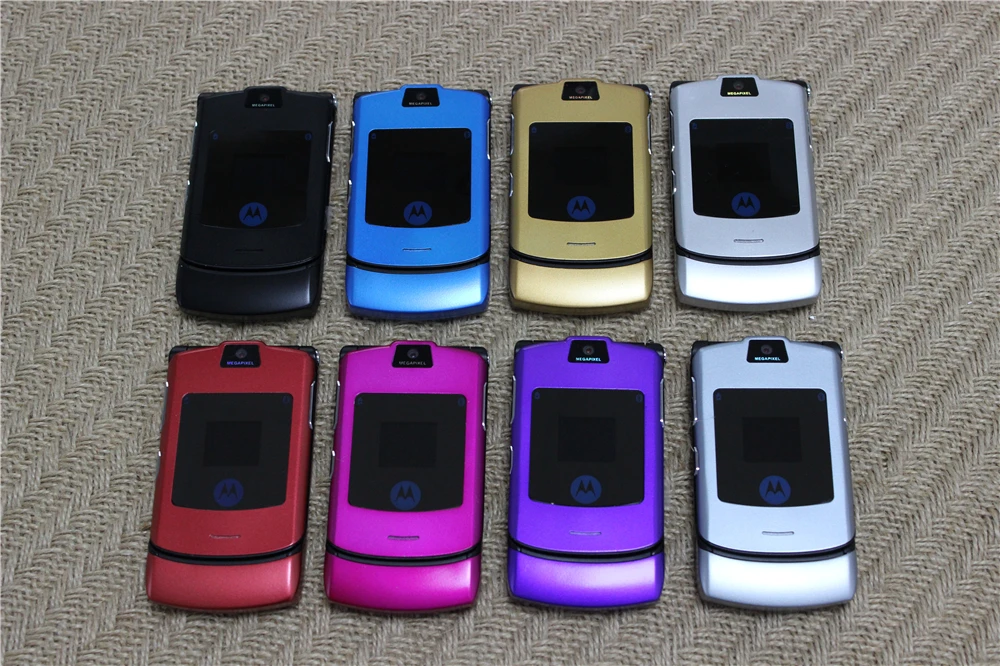 V3i 100% Original Motorola Razr Quad Band Flip GSM Bluetooth MP3 Unlocked Old Refurbished Mobile Phone | Мобильные телефоны и