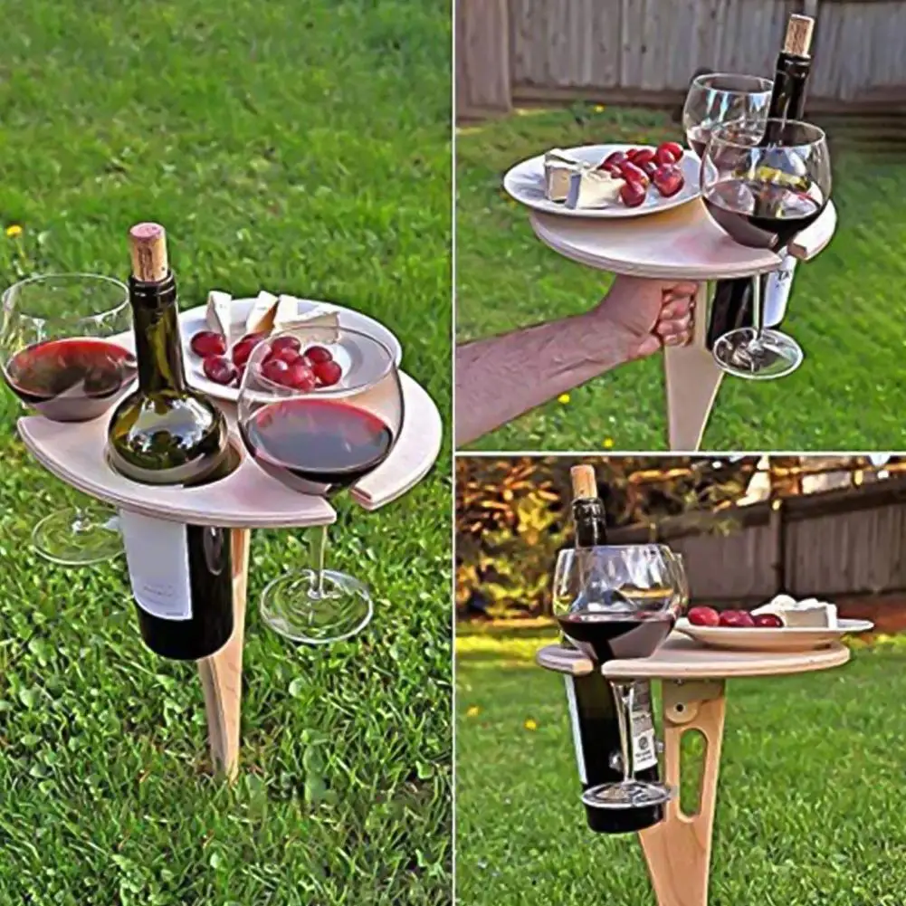 Outdoor Camping And Mountain Climbing Wine Table Detachable Easy To Install Wood Pointed Stake Foldable Wine Rack For Garden
Outdoor Camping And Mountain Climbing Wine Table Detachable Easy To Install Wood Pointed Stake Foldable Wine Rack For Garden