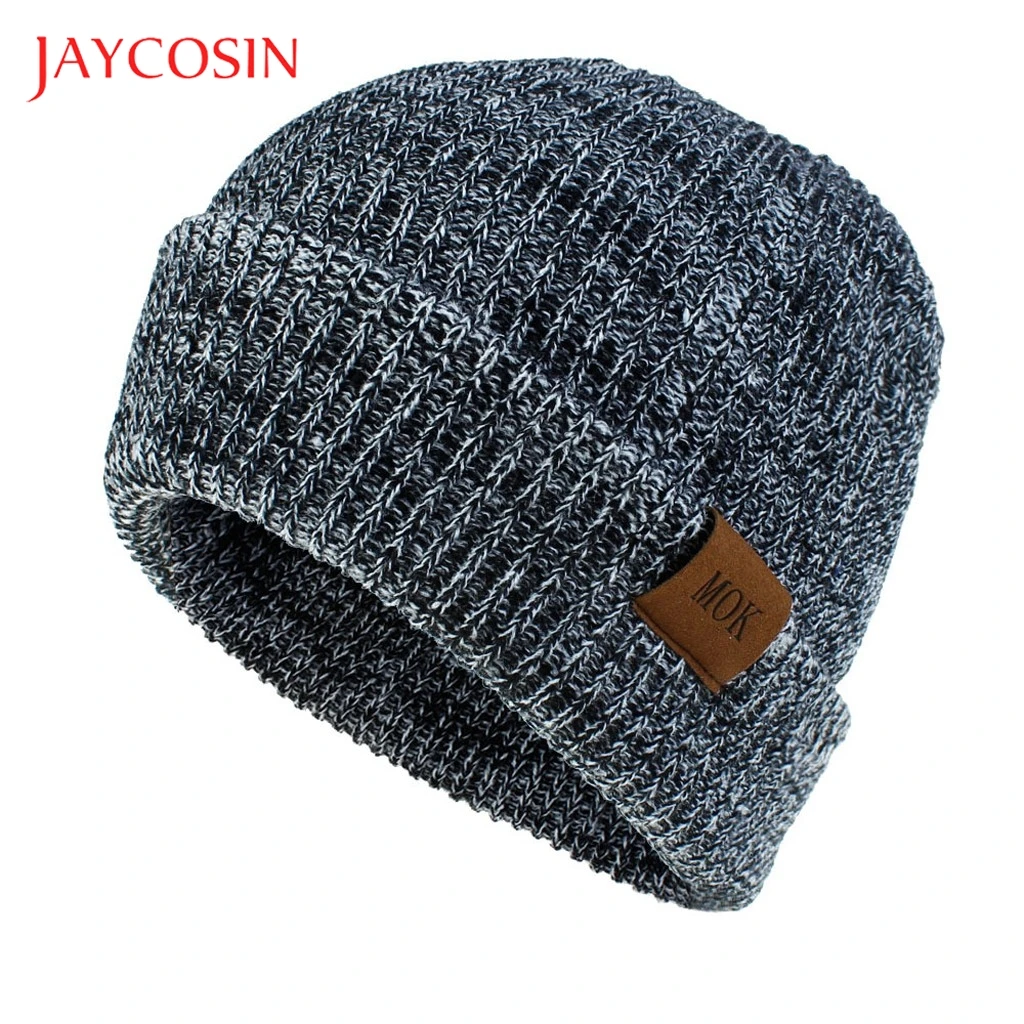 Женская и мужская вязаная шапка JAYCOSIN теплая Повседневная шерстяная из плотного