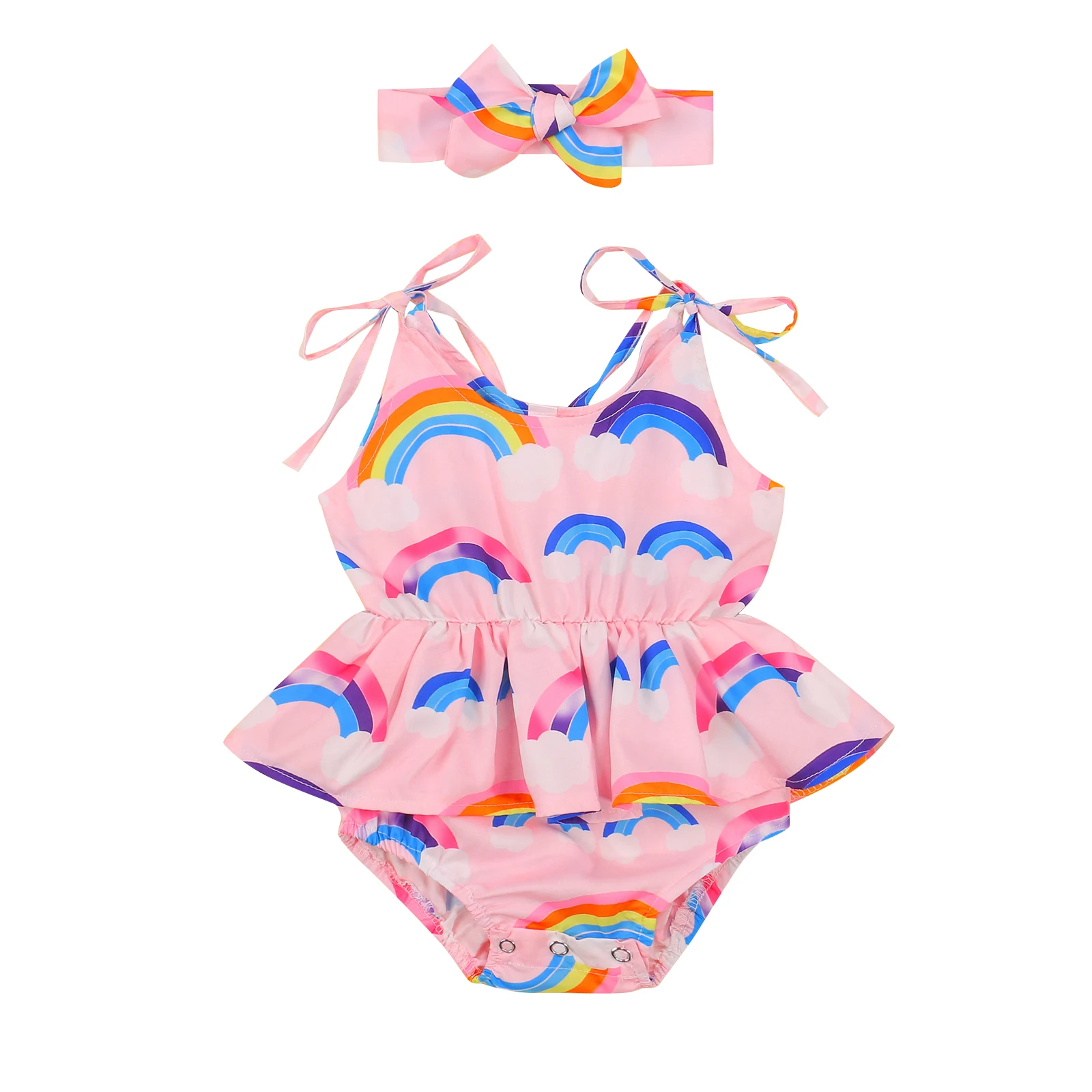 Летняя хлопковая одежда для новорожденных OPPERIAYA из 2 предметов, для маленьких девочек, без рукавов, на завязках, с радужным принтом, с U-образным вырезом, боди с бантом, повязка на голову
Летняя хлопковая одежда для новорожденных OPPERIAYA из 2 предметов, для маленьких девочек, без рукавов, на завязках, с радужным принтом, с U-образным вырезом, боди с бантом, повязка на голову